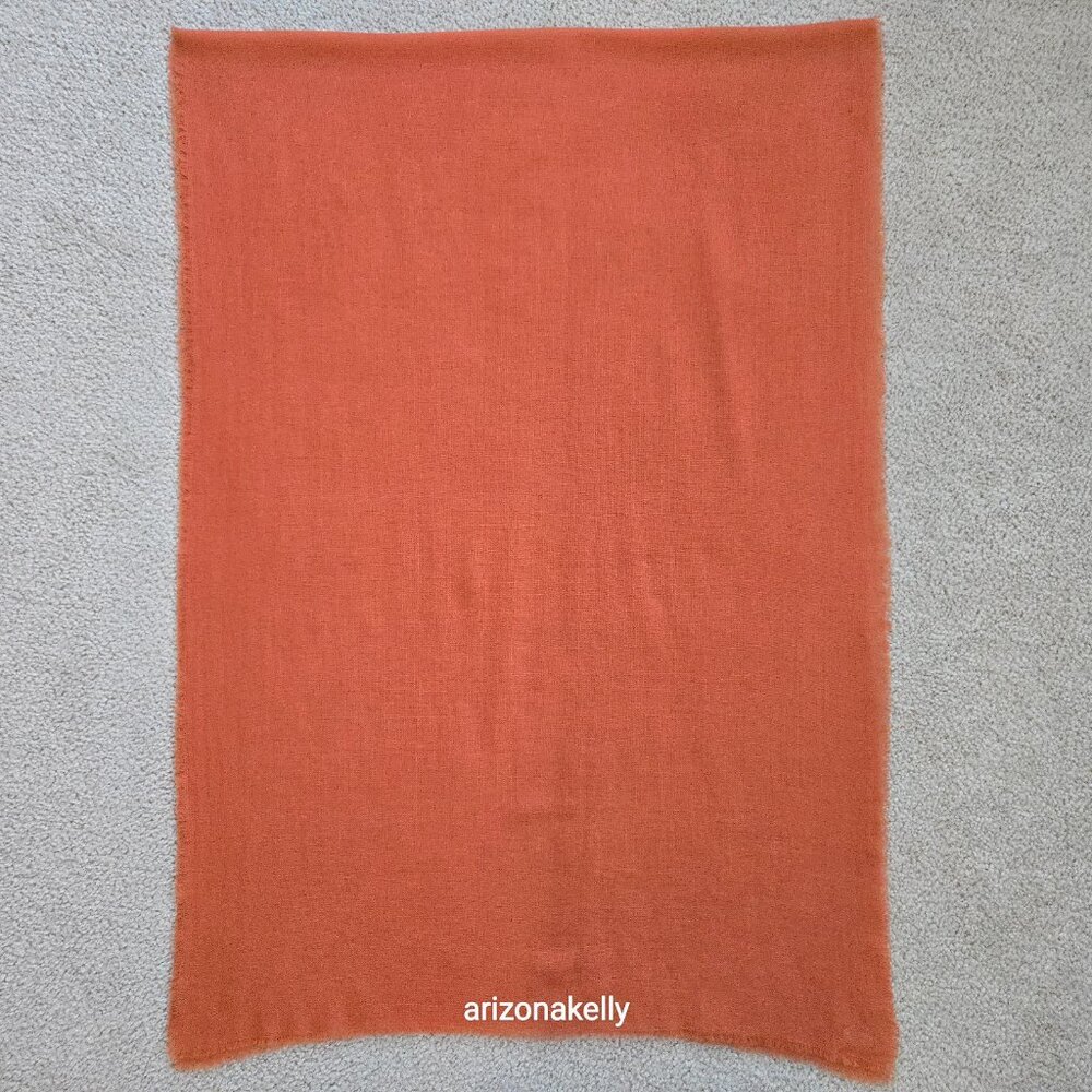 NWOT Cocowai Cashmere Scarf Burnt Orange Lightweight - Picture 2 of 14